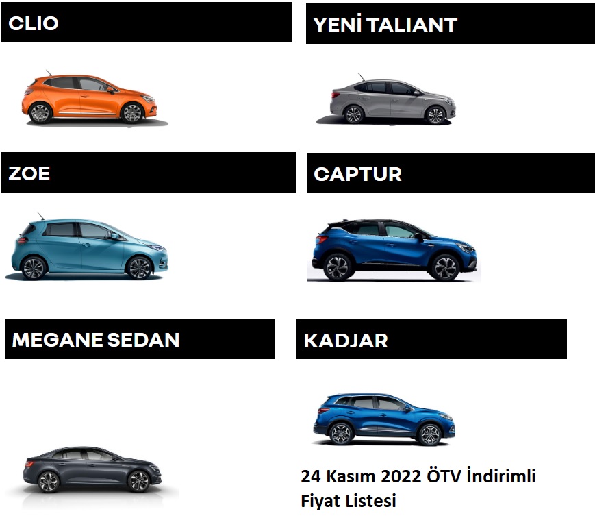 2022 Kasım Renault ÖTV indirimli listesi
