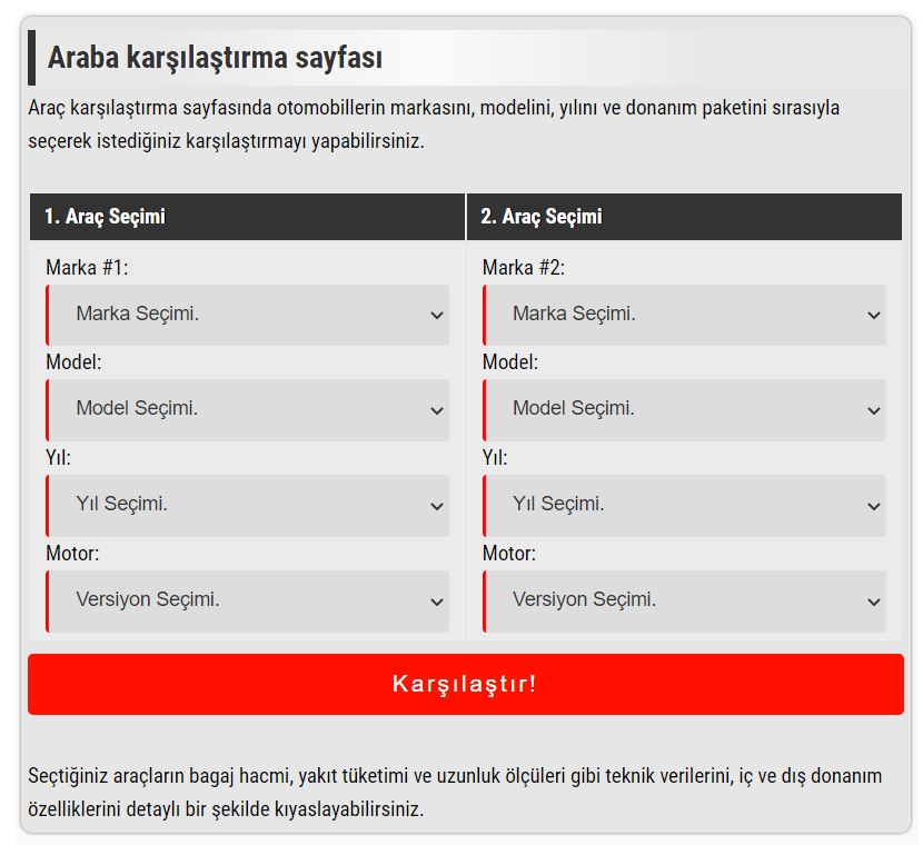 2023 Araba Karşılaştırması