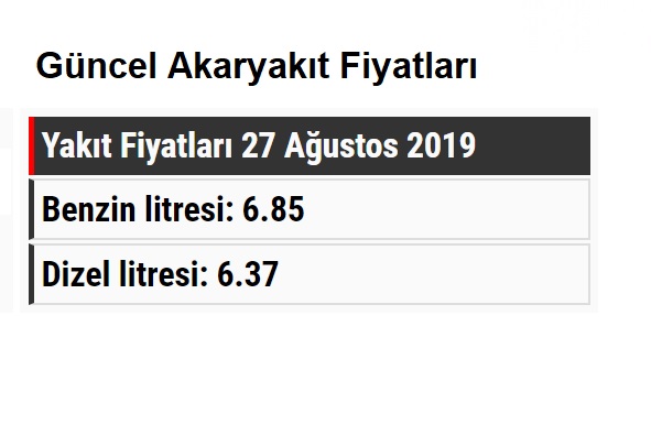 guncel benzin dizel fiyatları