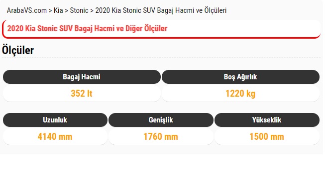 Kia Stonic bagaj hacmi